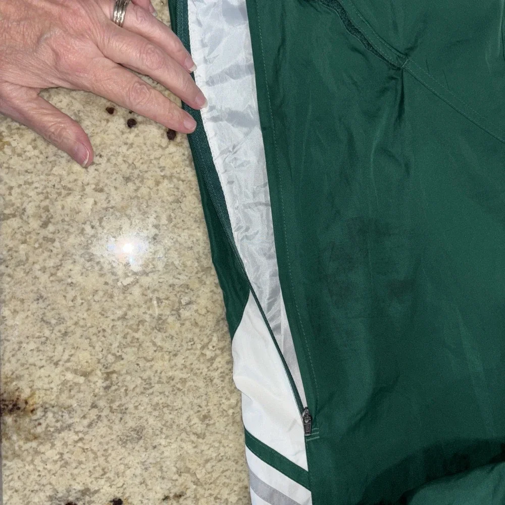 Adidas Soccer Warmup Pants  Size M Green  Ankle Zip  235033